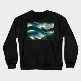 Iridescent Painted Glass Waves Crewneck Sweatshirt